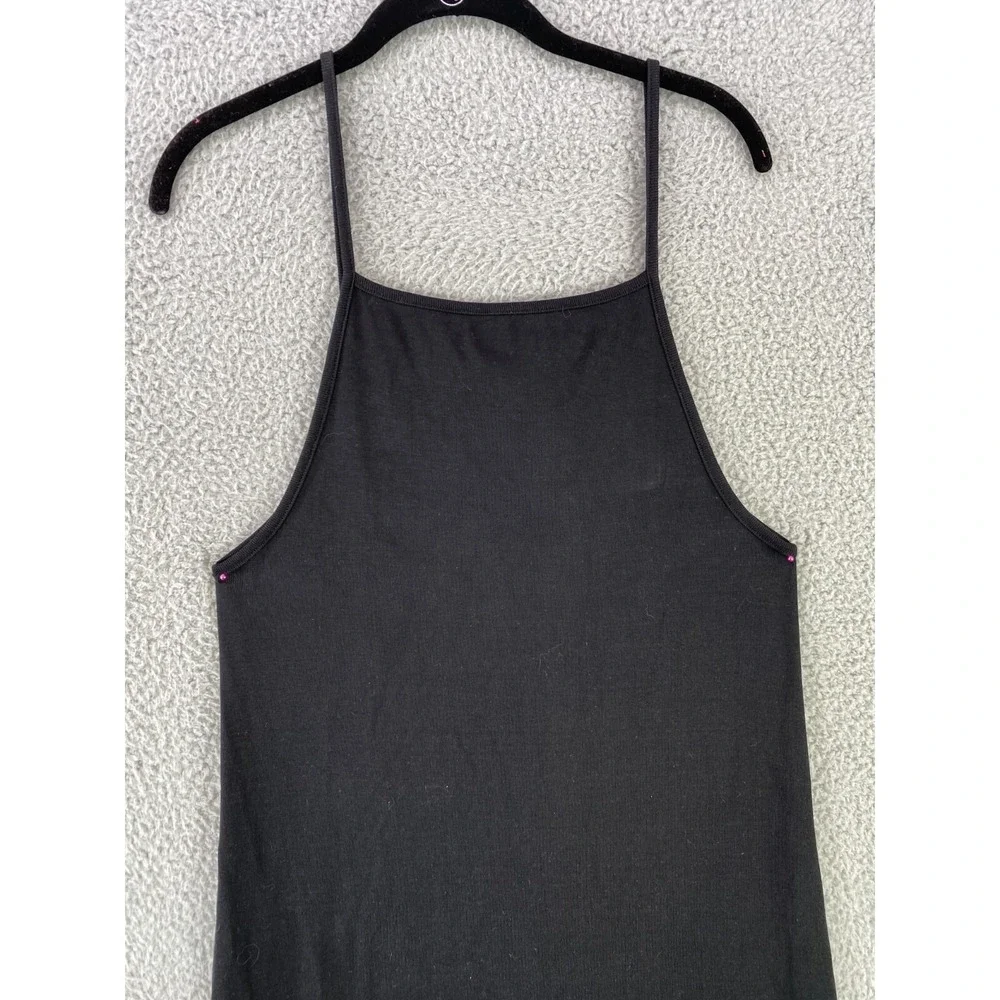Lauren Ralph Lauren Pencil Dress Women PS Black Spaghetti Straps Long Side Slits